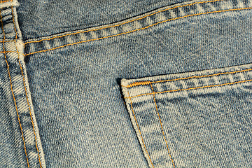 Image showing Blue jeans pocket.