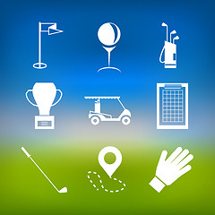 Image showing White vector icons for golf