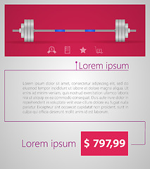 Image showing Flat minimalist vector template business design. Barbell.