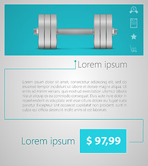 Image showing Flat vector minimalist template business design. Dumbbell.