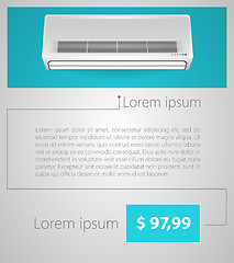 Image showing Flat vector minimalist template business design. Air conditioner.