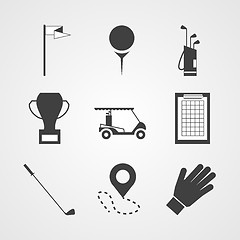 Image showing Black vector icons for golf