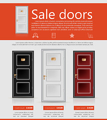 Image showing Flat vector minimalist template business design. Doors.