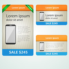 Image showing Colored vector banners selling phones