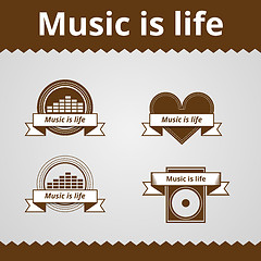 Image showing Conceptual vector icons for music.