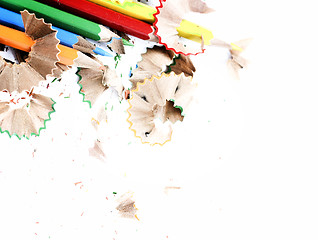 Image showing Pencils and wood shavings