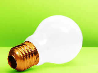 Image showing White BULB - green background