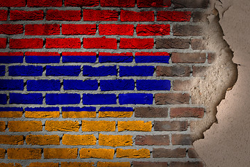 Image showing Dark brick wall with plaster - Armenia