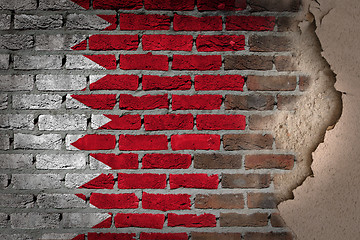 Image showing Dark brick wall with plaster - Bahrain