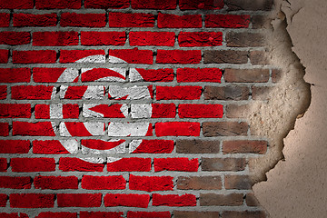 Image showing Dark brick wall with plaster - Tunisia