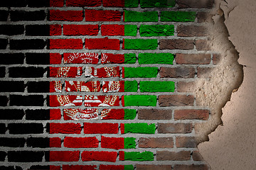 Image showing Dark brick wall with plaster - Afghanistan