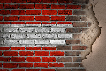 Image showing Dark brick wall with plaster - Austria