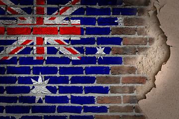 Image showing Dark brick wall with plaster - Australia