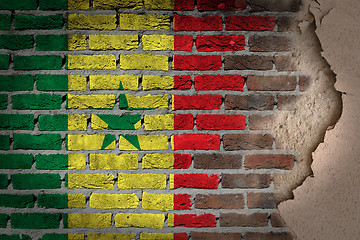 Image showing Dark brick wall with plaster - Senegal