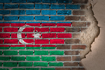 Image showing Dark brick wall with plaster - Azerbaijan