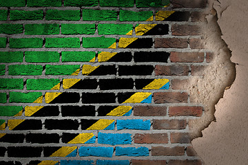 Image showing Dark brick wall with plaster - Tanzania