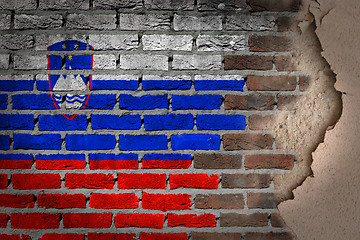 Image showing Dark brick wall with plaster - Slovenia