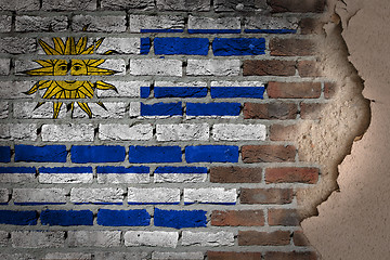 Image showing Dark brick wall with plaster - Uruguay