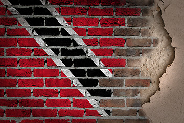 Image showing Dark brick wall with plaster - Trinidad and Tobago