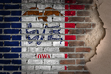 Image showing Dark brick wall with plaster - Iowa