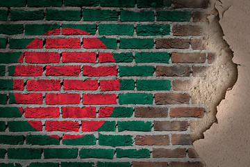 Image showing Dark brick wall with plaster - Bangladesh