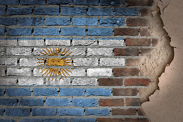 Image showing Dark brick wall with plaster - Argentina