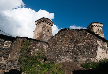 Image showing Towers in mountain village