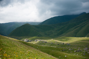 Image showing Hiking in mountains