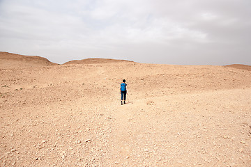 Image showing Travel in stone desert hiking activity adventure