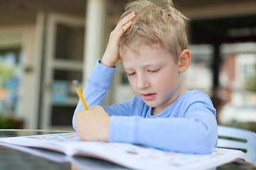 Image showing kid writing