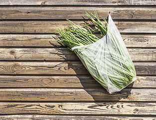 Image showing Young green onions