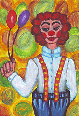 Image showing Clown with big pants