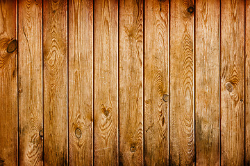 Image showing Wall covered with brown grunge wooden boards - natural backgroun