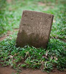 Image showing Old small gravestone