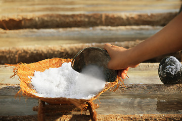Image showing Work on the salt production - traditional method. Bali, Indonesi