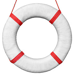 Image showing Old vintage lifebuoy isolated on a white background