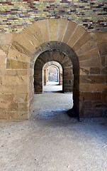 Image showing A passageway with round arches