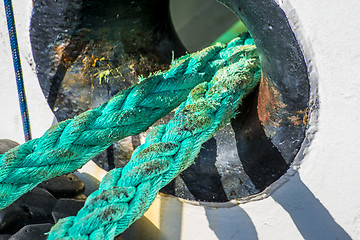 Image showing Rope with anchored ship