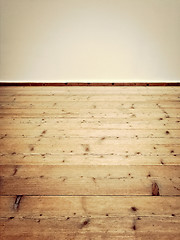 Image showing Vintage room interior with wooden floor