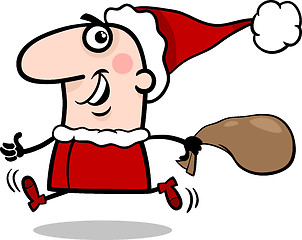 Image showing running santa claus cartoon illustration