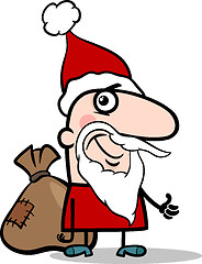 Image showing santa with sack cartoon illustration