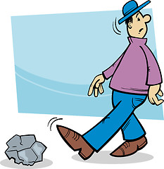 Image showing inattentive man cartoon illustration