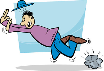 Image showing stumbling man cartoon illustration