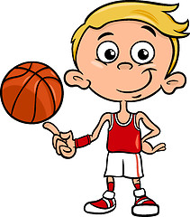 Image showing boy basketball player cartoon illustration