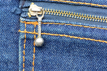 Image showing Blue jeans pocket.