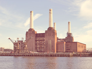 Image showing Retro look Battersea Powerstation London