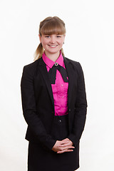Image showing Portrait of girl in a suit