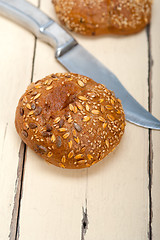 Image showing organic bread over rustic table