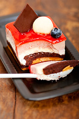 Image showing fresh strawberry yogurt mousse