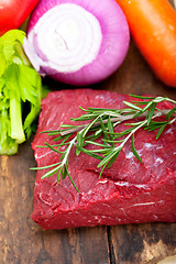 Image showing fresh raw beef cut ready to cook